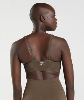 Gymshark Vital V Neck Sports Bra - Espresso Marl