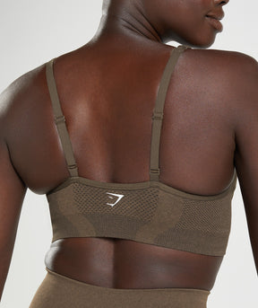 Gymshark Vital V Neck Sports Bra - Espresso Marl