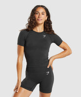 Gymshark Vital Tight T-Shirt - Black Marl