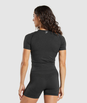 Gymshark Vital Tight T-Shirt - Black Marl