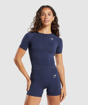 Gymshark Vital Tight T-Shirt - Heavy Blue Marl