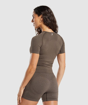 Gymshark Vital Tight T-Shirt - Penny Brown Marl