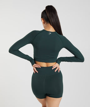 Gymshark Vital Crop Top - Woodland Green Marl
