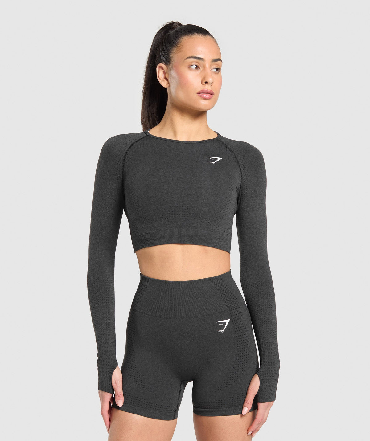Gymshark Vital Crop Top - Black Marl