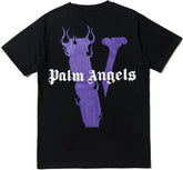 Palm Angels x VLone Black Purple Tee