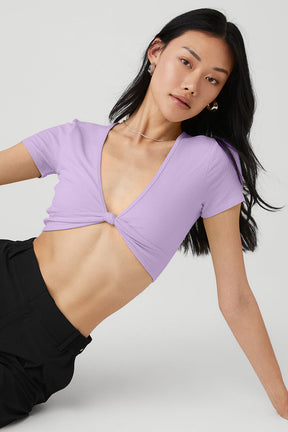 Ribbed Knotty Short Sleeve