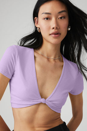 Ribbed Knotty Short Sleeve