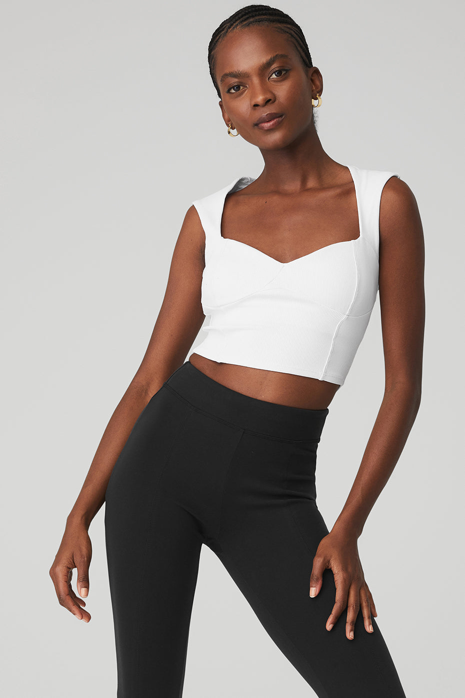 Ribbed Sweetheart Short Sleeve