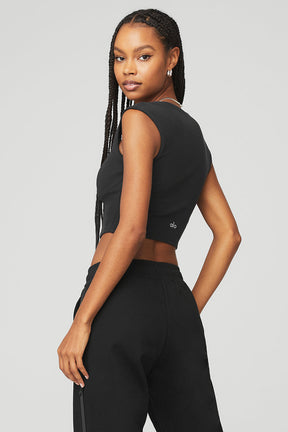 Ribbed Sweetheart Short Sleeve