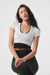 Seamless Ribbed Cropped Serene Short Sleeve