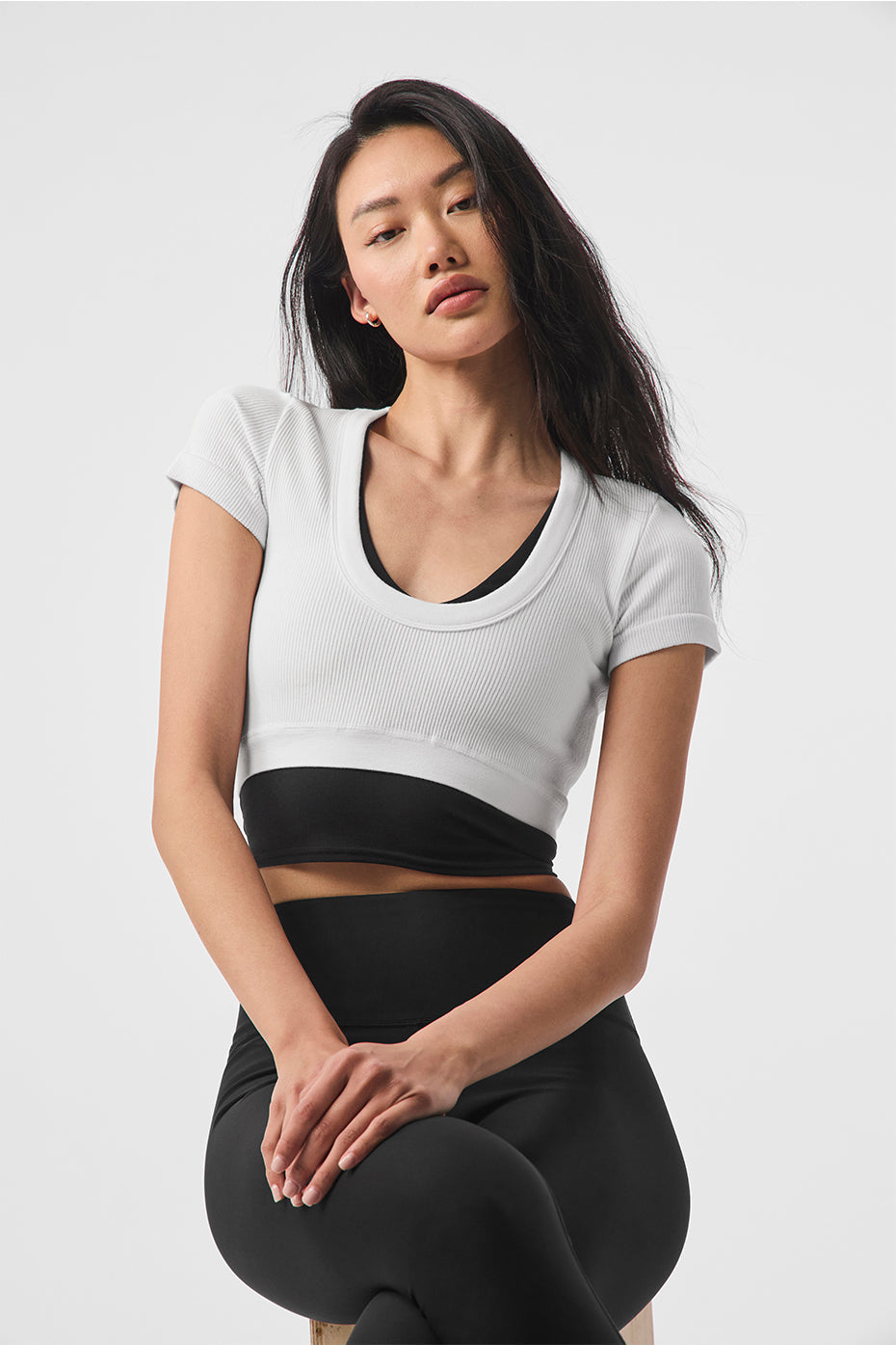 Seamless Ribbed Cropped Serene Short Sleeve