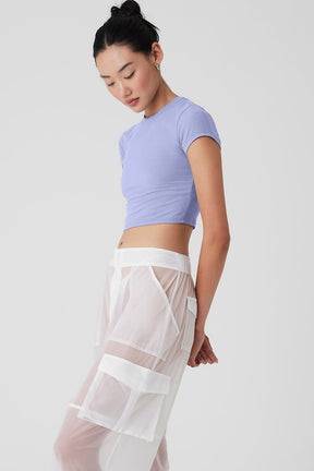 Ribbed Sea Coast Cropped Short Sleeve Tee