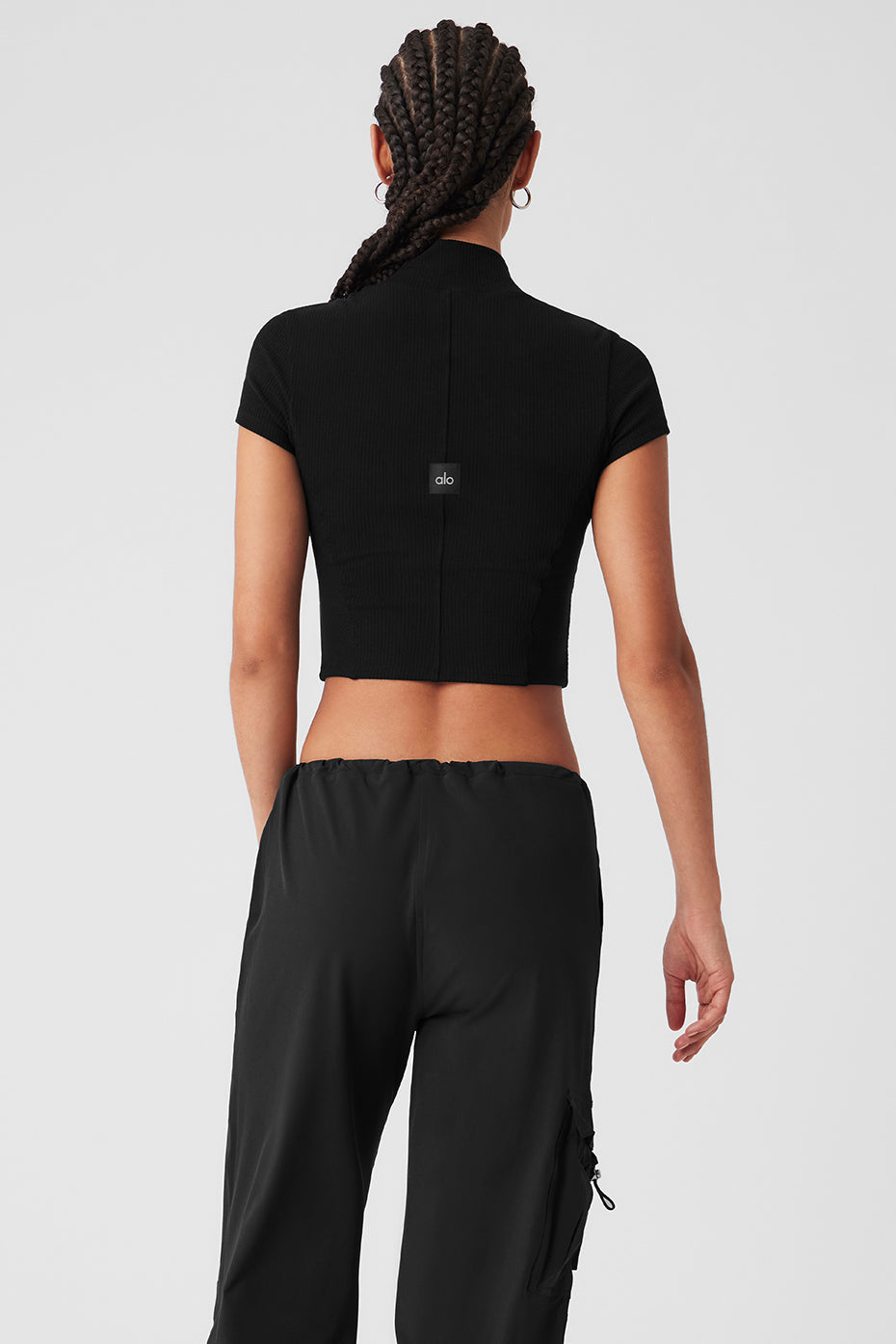 Wellness Rib Mock Neck Polished Short Sleeve