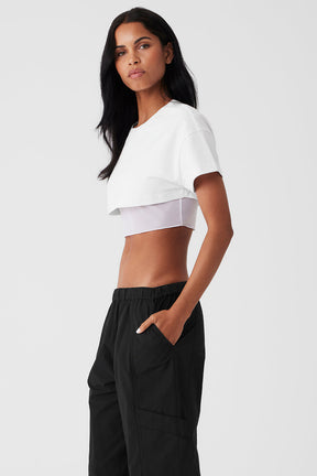 Made You Look Cropped Short Sleeve Tee