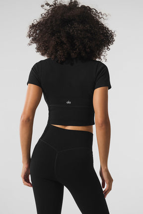 Seamless Winter Warm Plush Cropped Short Sleeve