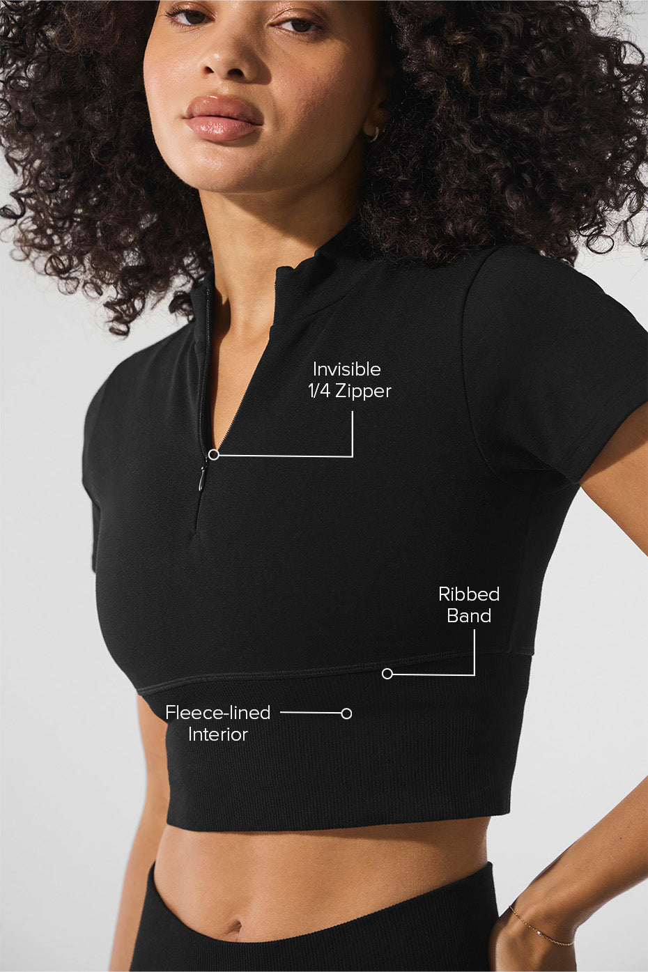 Seamless Winter Warm Plush Cropped Short Sleeve