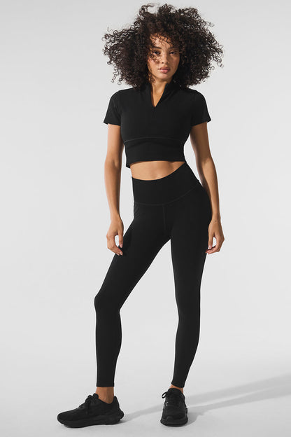 Seamless Winter Warm Plush Cropped Short Sleeve
