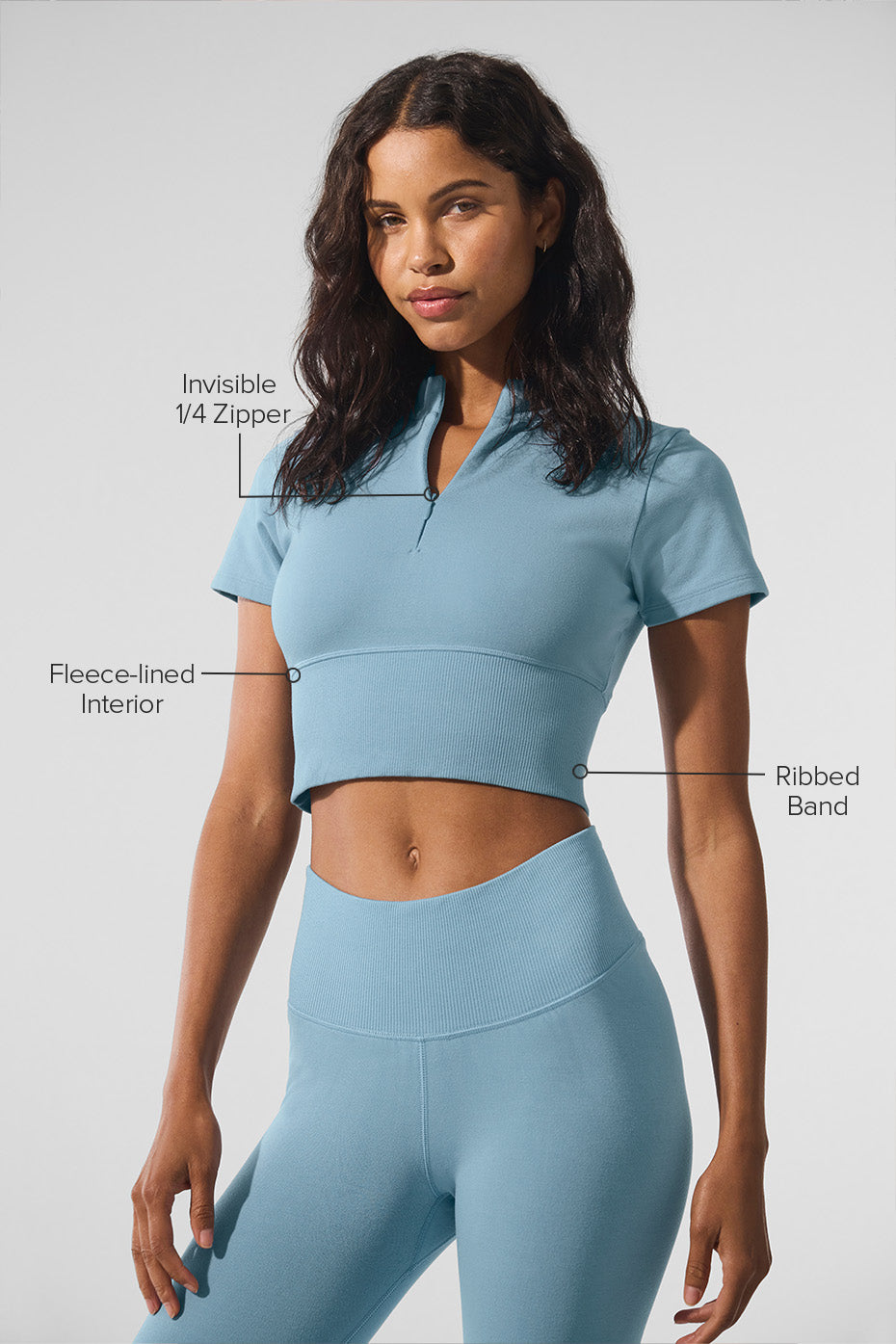 Seamless Winter Warm Plush Cropped Short Sleeve