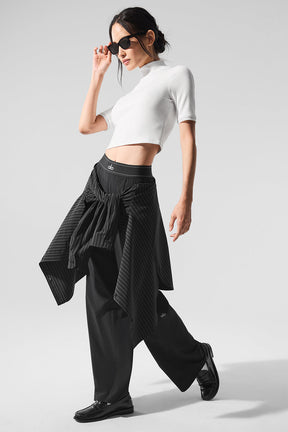 Ribbed Mesh Secret Short Sleeve