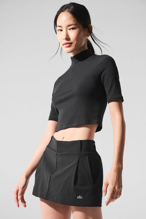 Ribbed Mesh Secret Short Sleeve