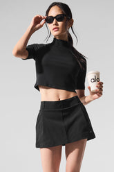 Ribbed Mesh Secret Short Sleeve