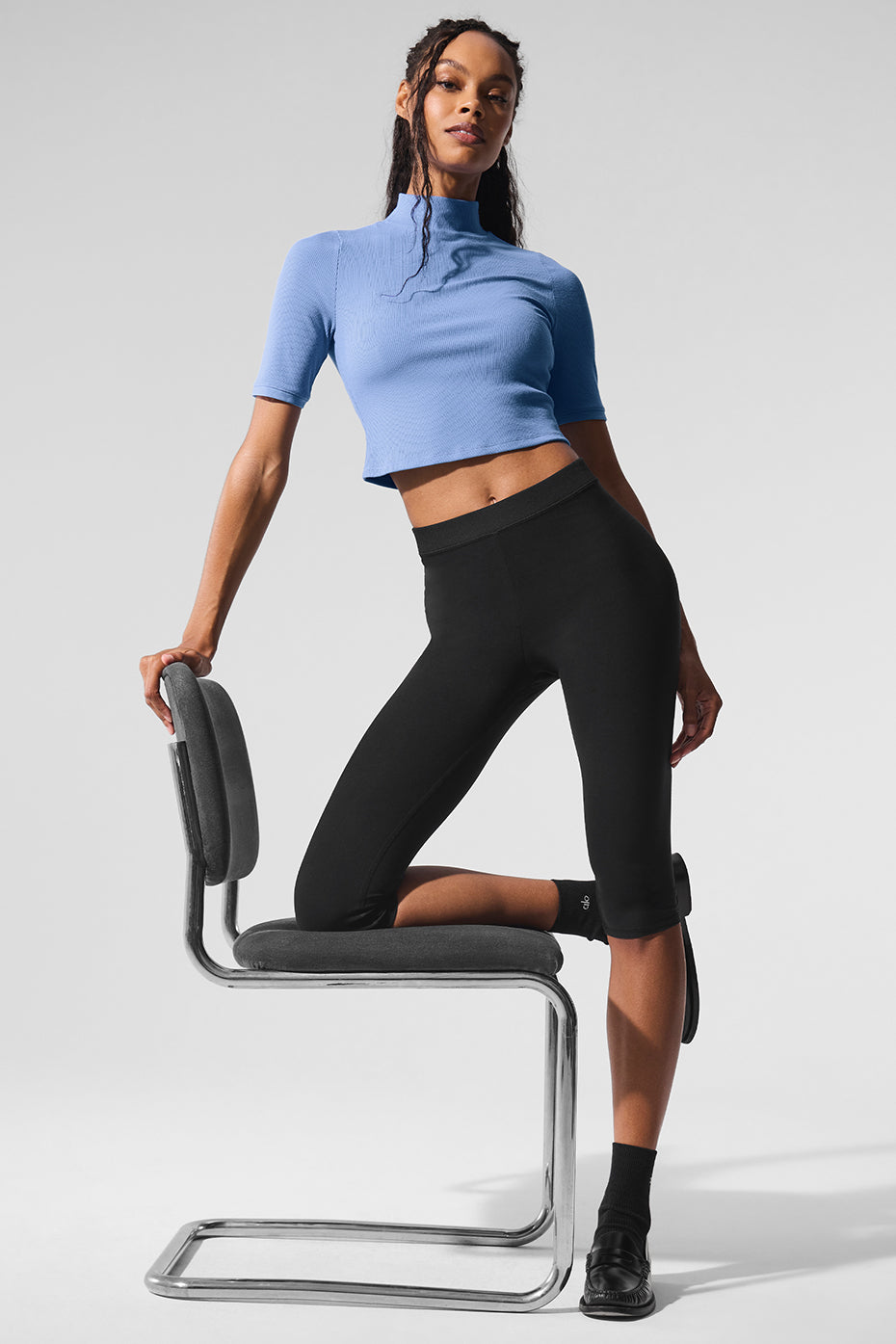 Ribbed Mesh Secret Short Sleeve