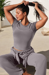 Washed Alosoft Crop Finesse Short Sleeve