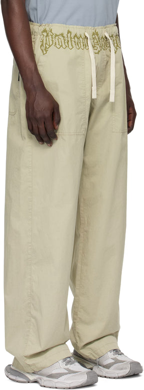 Khaki Waist Logo Loose Cargo Pants
