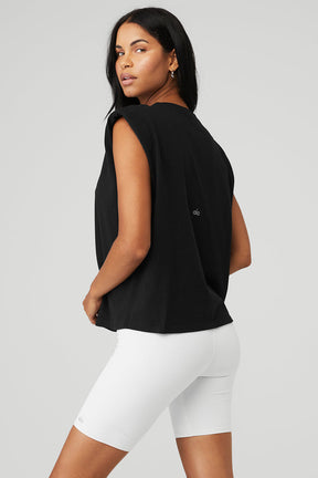 Headliner Shoulder Pad Sleeveless Tee