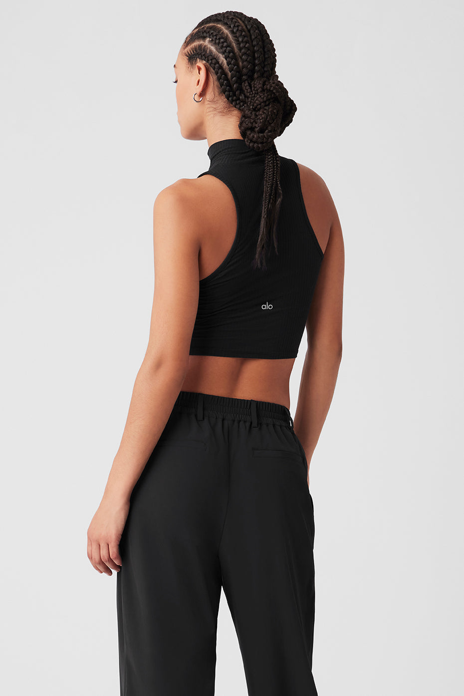 Ribbed Sea Coast Cropped Turtleneck Tank