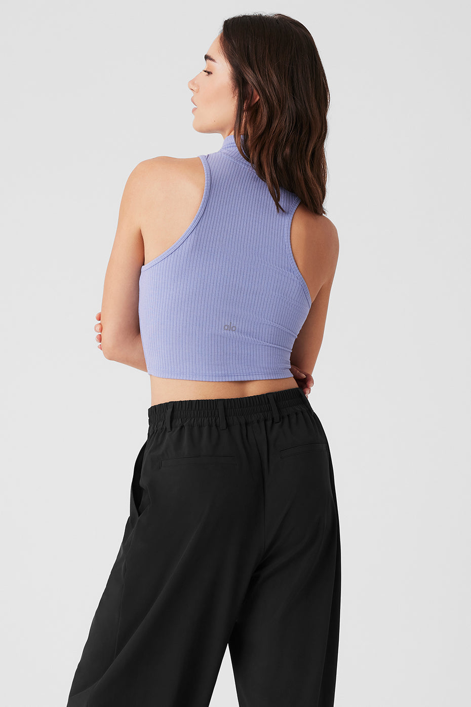 Ribbed Sea Coast Cropped Turtleneck Tank
