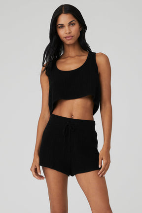 Cashmere Plush Waffle Cropped Tank