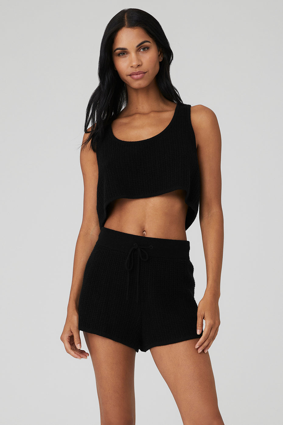 Cashmere Plush Waffle Cropped Tank