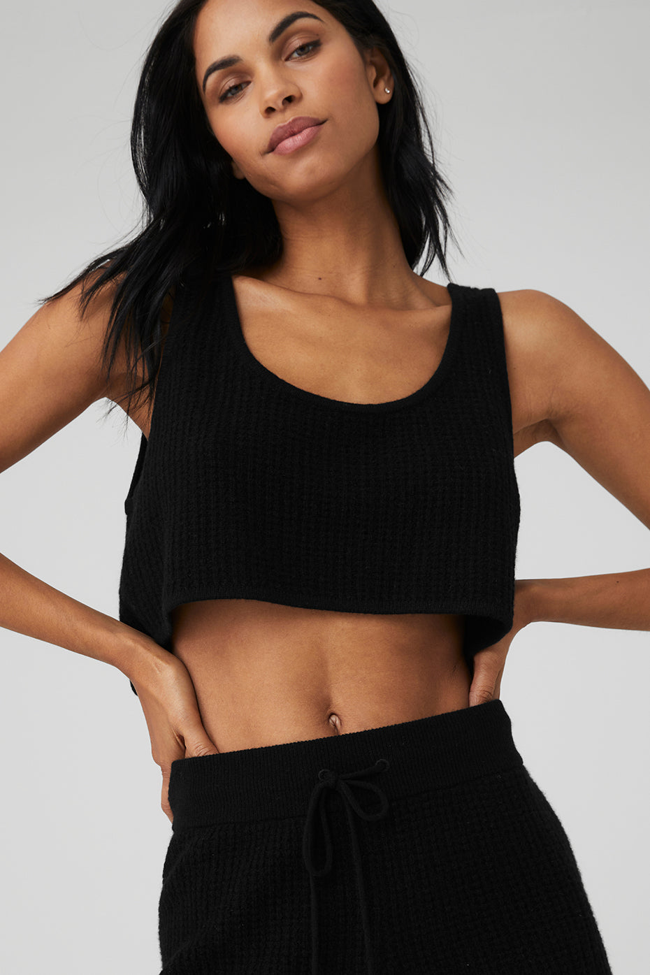 Cashmere Plush Waffle Cropped Tank