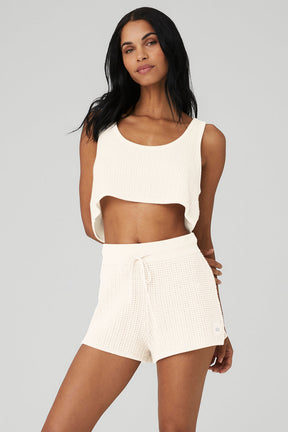 Cashmere Plush Waffle Cropped Tank
