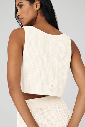 Cashmere Plush Waffle Cropped Tank