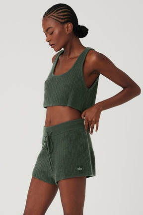 Cashmere Plush Waffle Cropped Tank