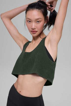 Cashmere Plush Waffle Cropped Tank