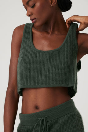 Cashmere Plush Waffle Cropped Tank