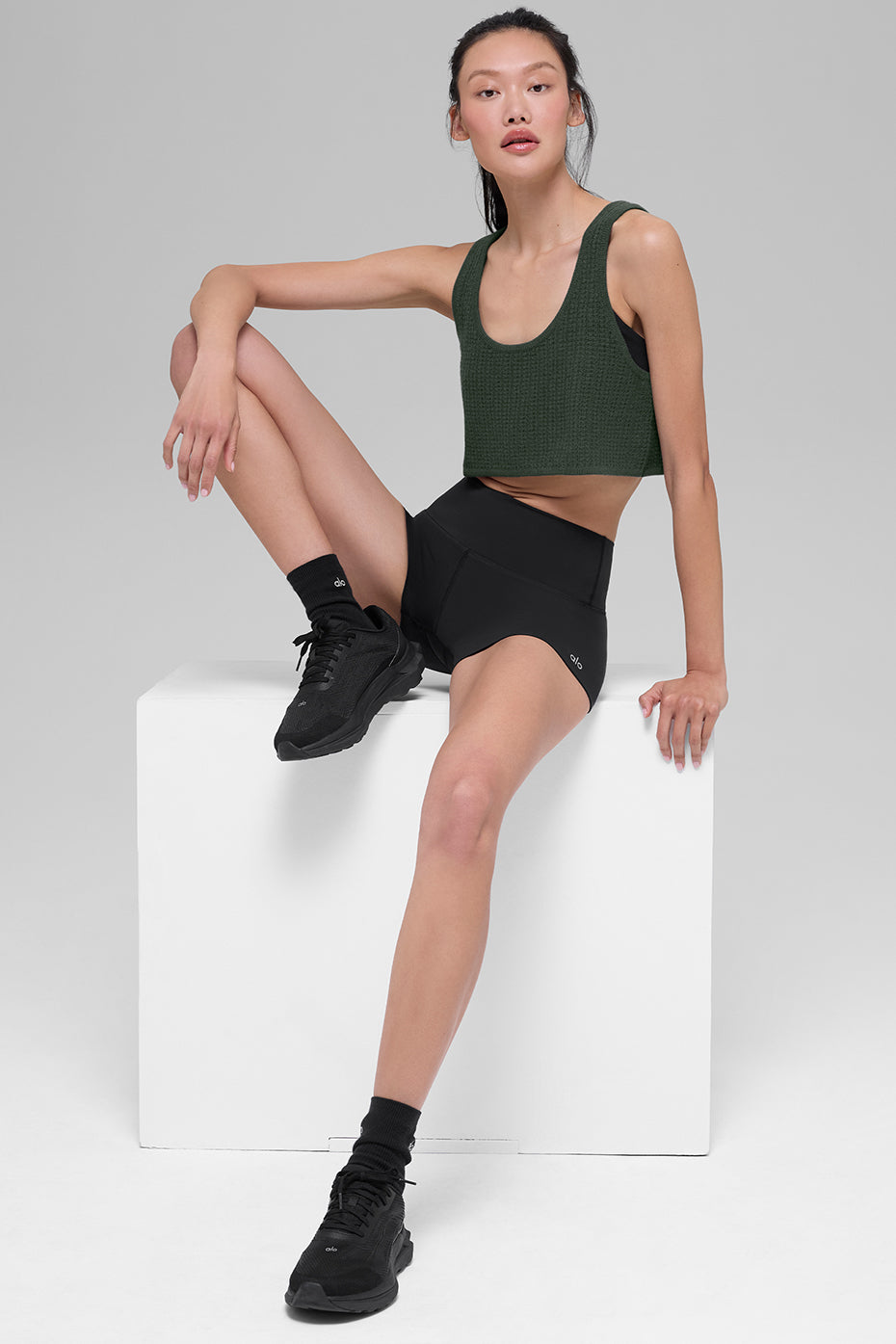 Cashmere Plush Waffle Cropped Tank