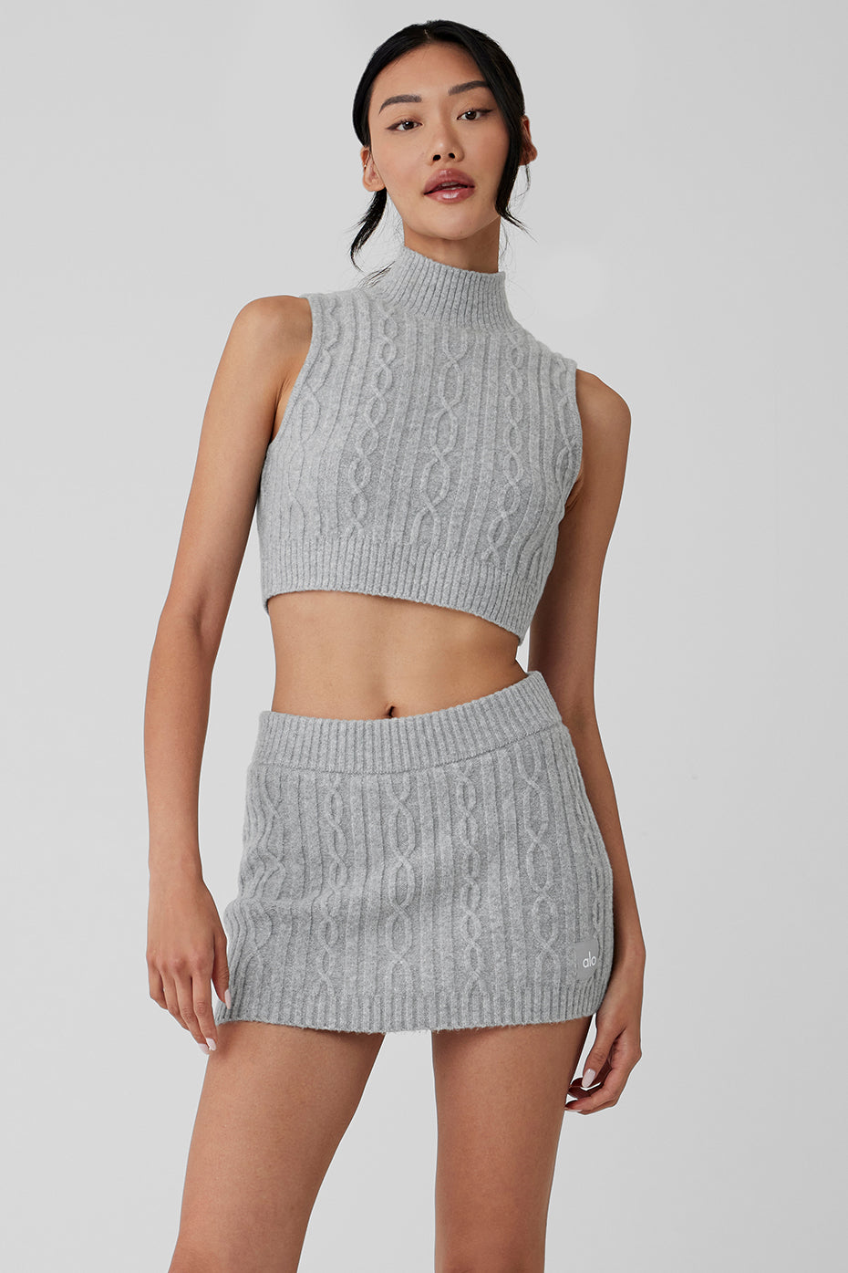 Cable Knit Winter Bliss Mock Neck Tank