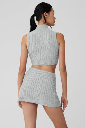Cable Knit Winter Bliss Mock Neck Tank