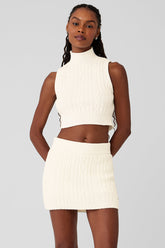 Cable Knit Winter Bliss Mock Neck Tank