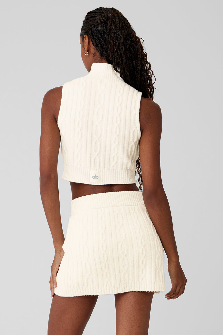 Cable Knit Winter Bliss Mock Neck Tank