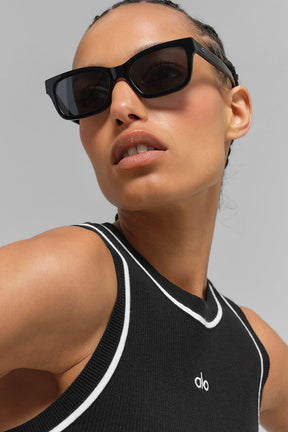 Ribbed Sweater Knit Highline Cropped Tank