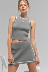 Ribbed Sweater Knit Highline Cropped Tank