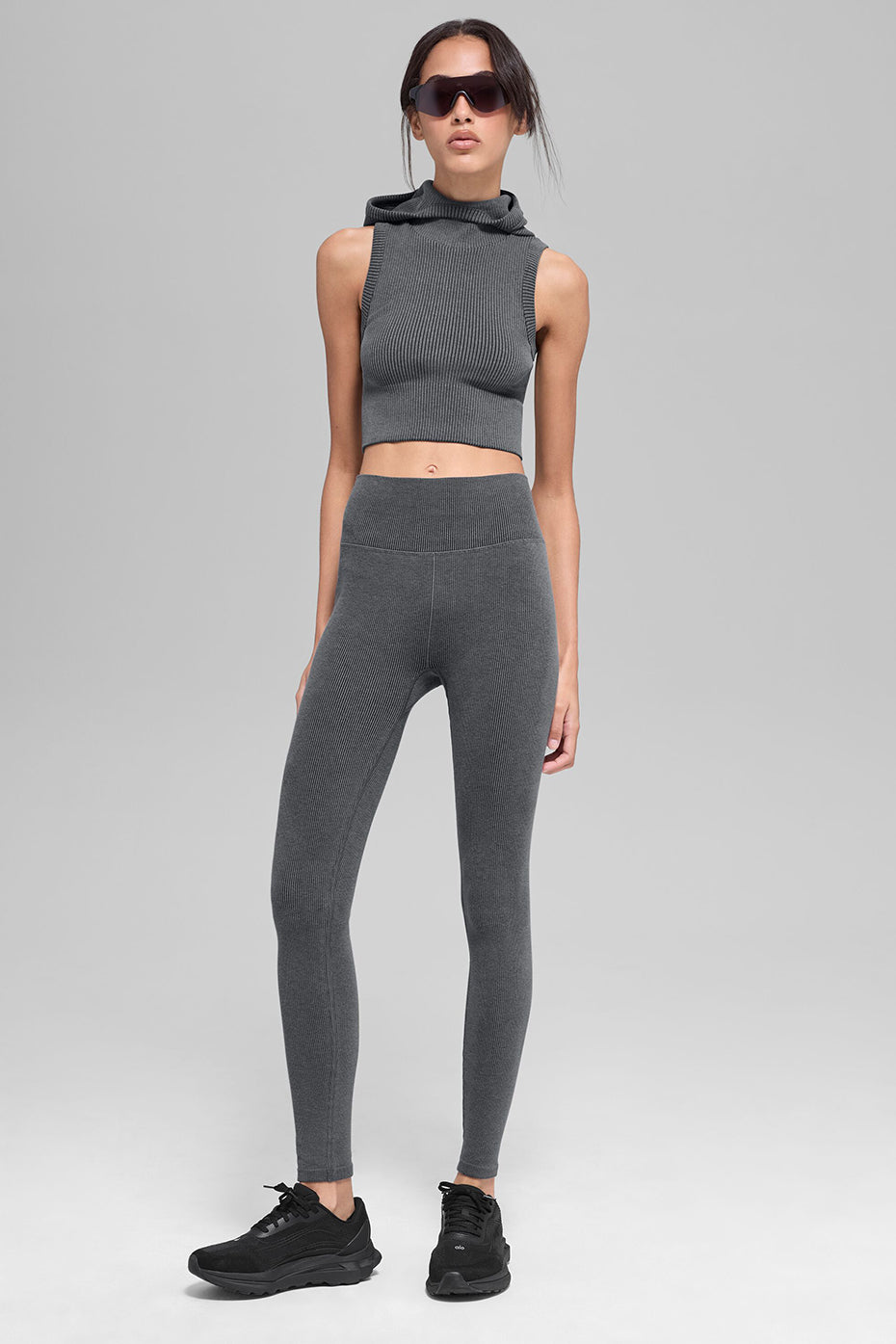 Seamless Two Tone Rib Hooded Vest