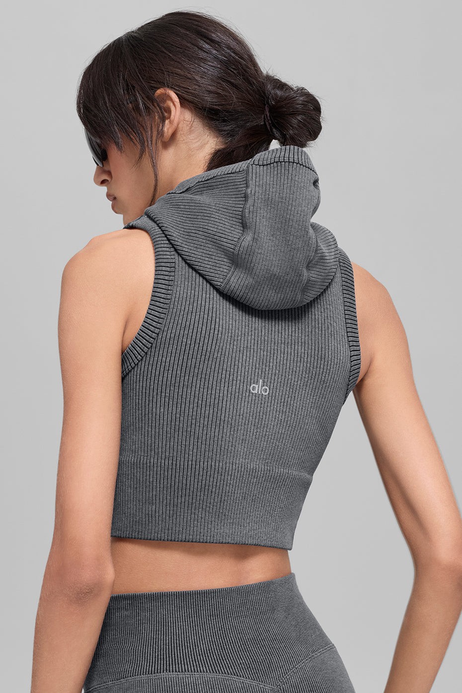 Seamless Two Tone Rib Hooded Vest