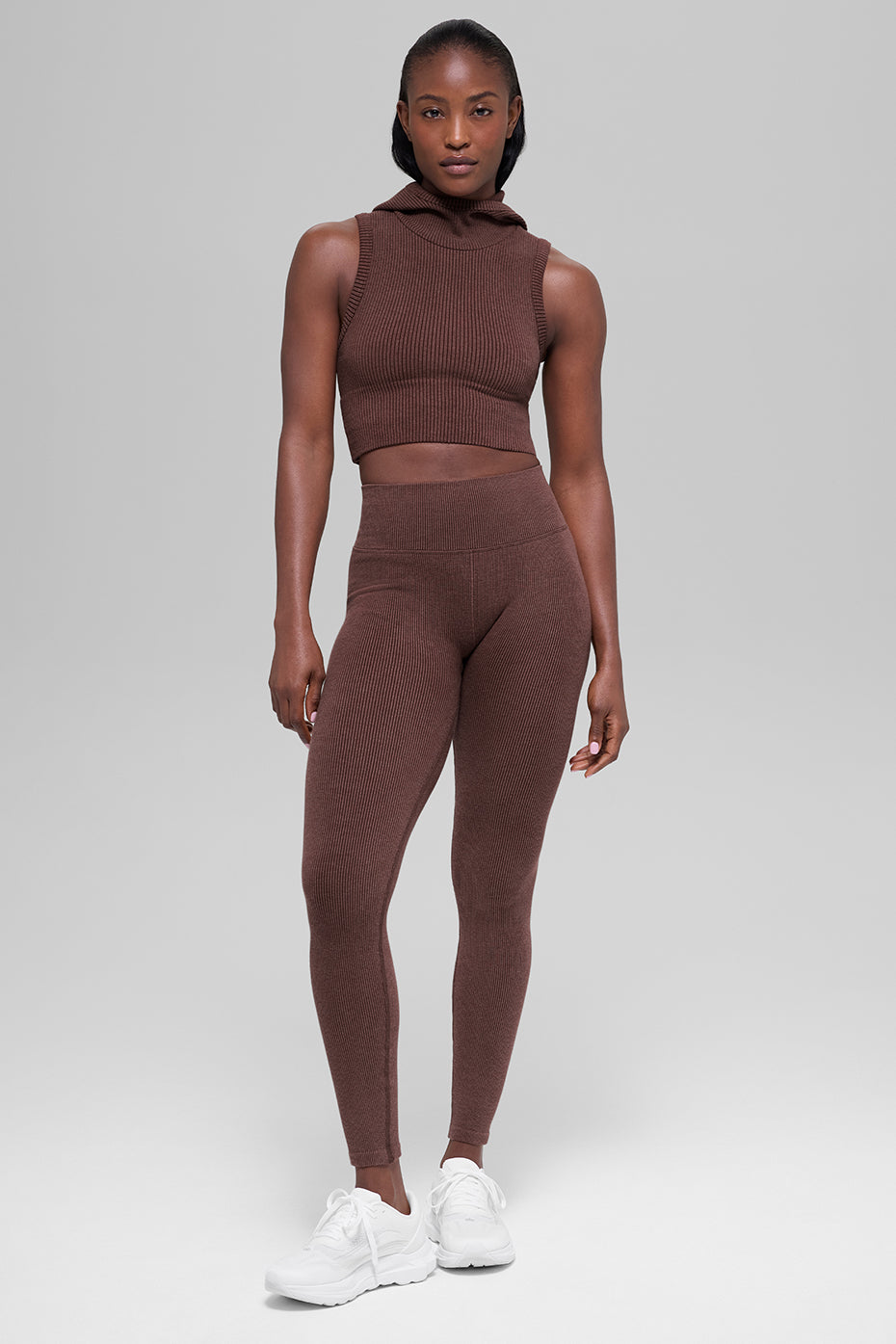 Seamless Two Tone Rib Hooded Vest