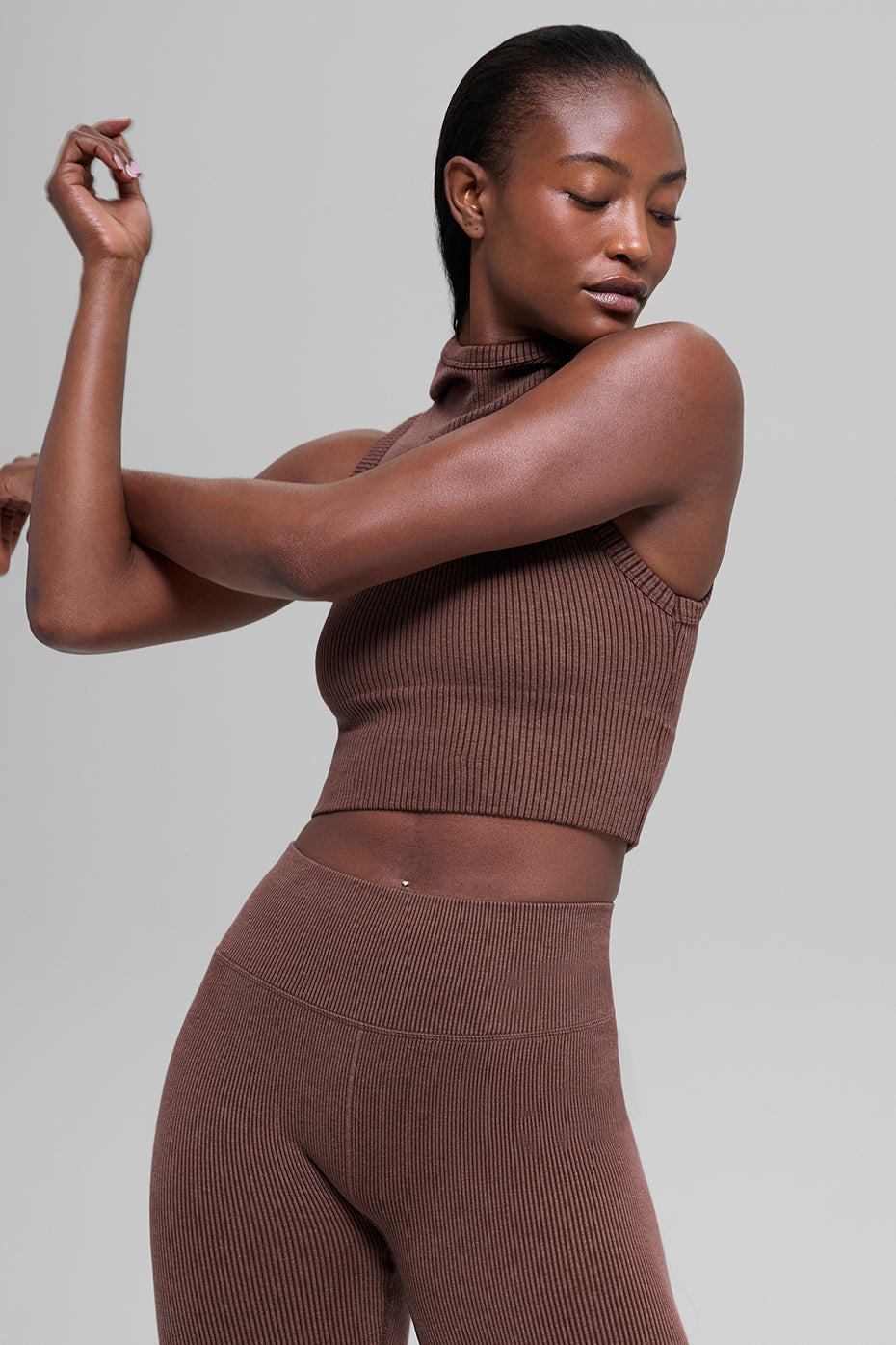 Seamless Two Tone Rib Hooded Vest